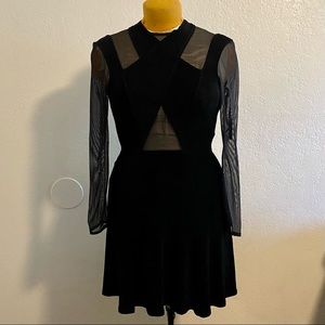 Tadashi Black Mesh Accent Dress, Small